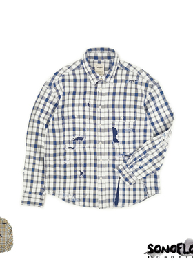SONOFLOONG复古破坏格子日系衬衫水洗LUMBER SHIRT CRASH非VISVIM