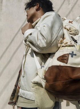 SONOFLOONG复古户外双肩包书包旅行背包帆布牛皮潮20L 22L VISVIM