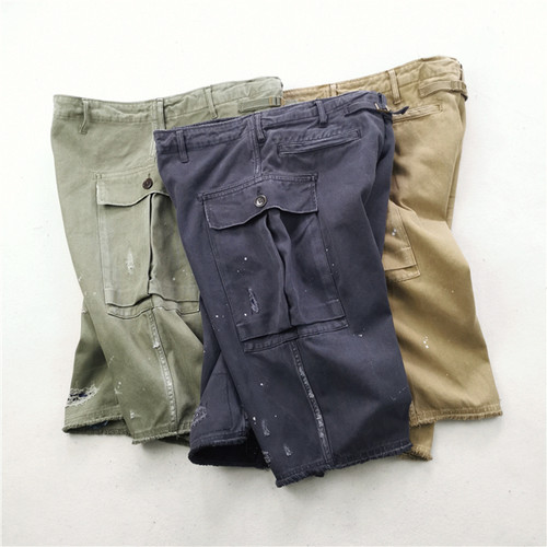 SONOFLOONG人字纹破坏大兜工装裤