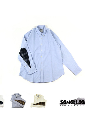 SONOFLOONG复古牛津纺格子羊毛水滴拼接衬衫衬衣ALBACORE SHIRT