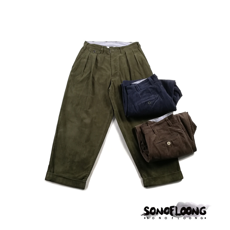 灯芯绒全棉休闲锥形余文乐九分裤