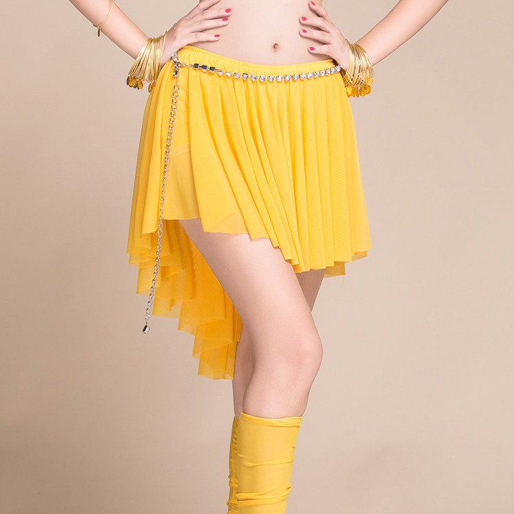 肚皮舞练习练功服装套装下装舞裙女春夏新款网纱裙前短后长裙