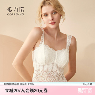 吊带内搭美背心内衣女外穿文胸罩白色带胸垫一体蕾丝抹胸小胸聚拢