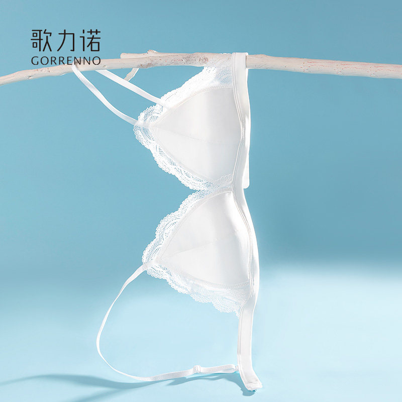 法式内衣女性感细肩带薄款蕾丝白色小胸聚拢无钢圈三角杯文胸套装,女士内衣/男士内衣/家居服,文胸,淘宝优惠券,粉丝福利购,淘宝优惠卷