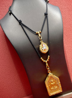 『泰元素』3.0钛钢不掉色旋转扣泰国佛牌链子易拆卸唐卡嘎乌盒