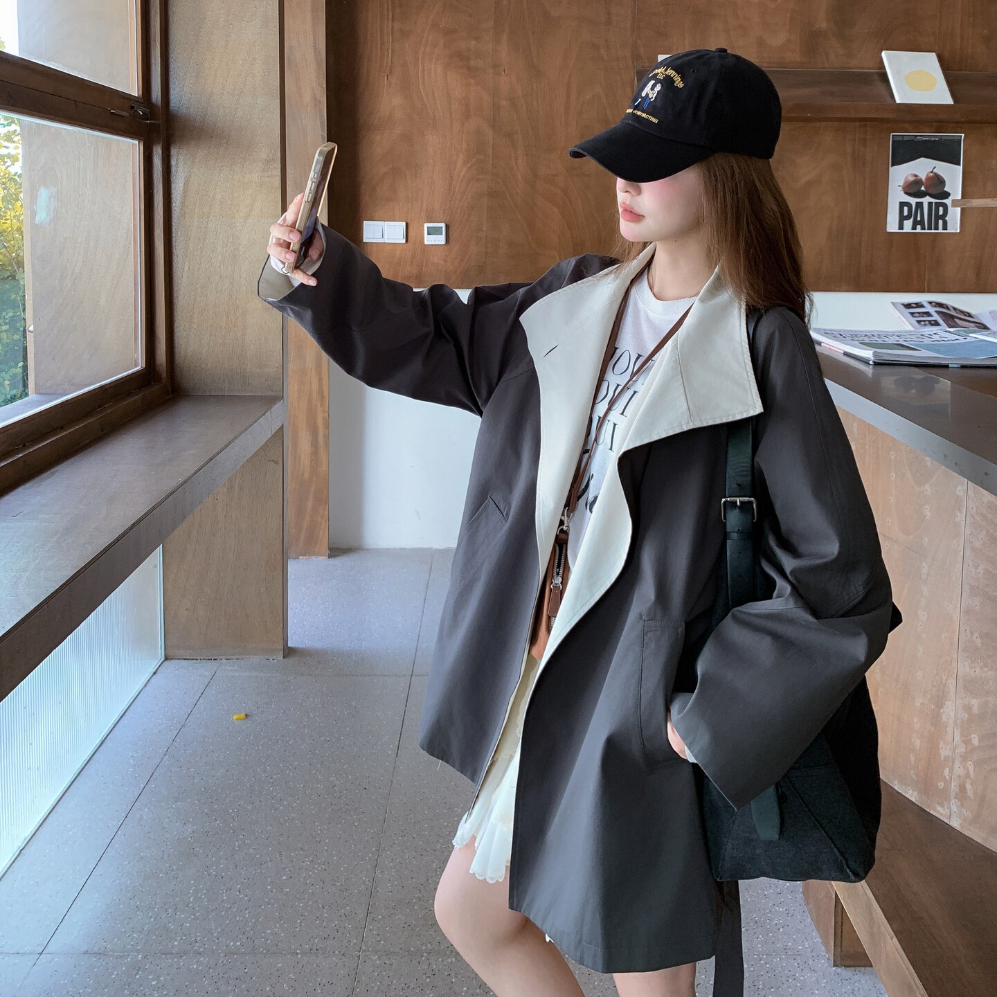 【新款】25秋季新款撞色风衣外套253A-2522-P199-K289,女装皮衣,浙宝253A