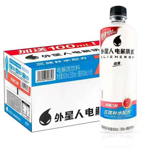 外星人电解质水低糖西柚味整箱装