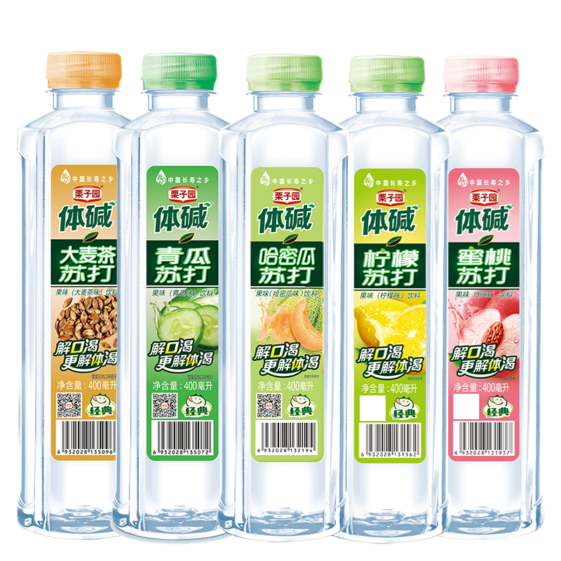 栗子园体碱苏打水400ml*24瓶整箱