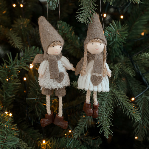 新款圣诞节装饰品毛绒娃娃挂件圣诞树挂饰创意玩偶公仔圣诞节礼物