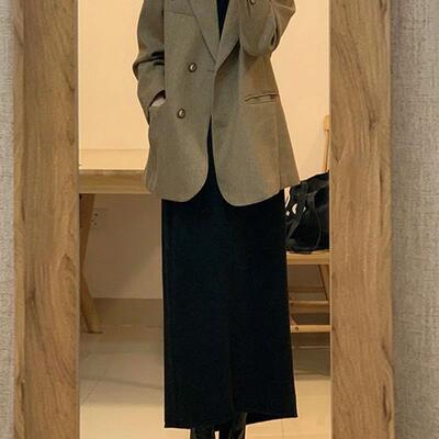 盐系轻熟两件套装高级感毛呢西装外套赫本风针织连衣裙女秋装新款