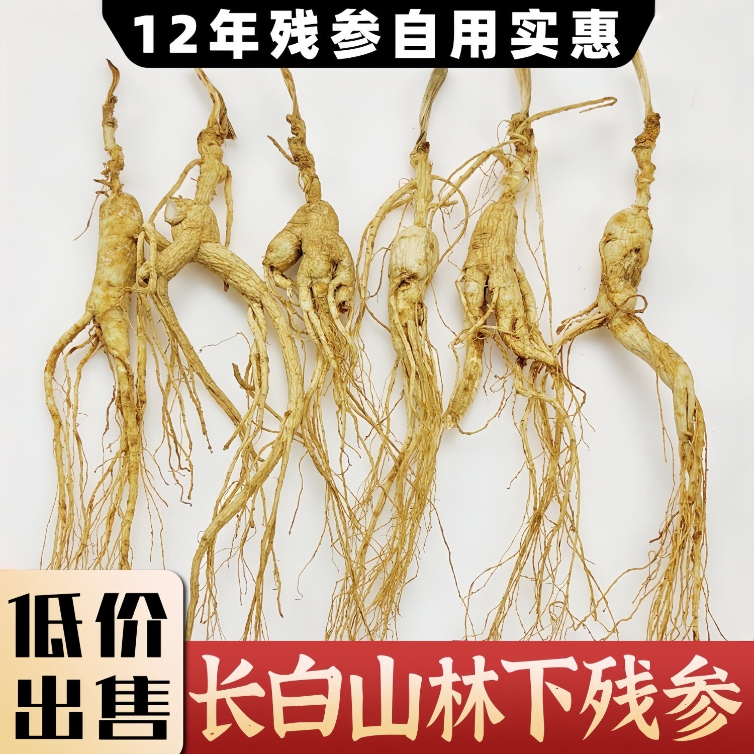 正宗12年东北林下参长白山人参林下参残参干货人参泡酒专用一手货