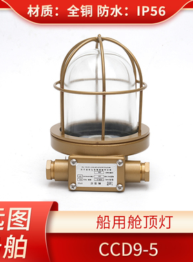 船用铜质白炽舱顶灯CCD9-5/5A货仓舱室照明灯220V24V透明绿色红色