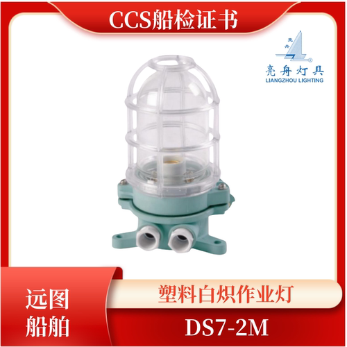 上海亮舟船用塑料白炽作业灯DS7-2M 220V15W吸灯式合成树脂明红黄