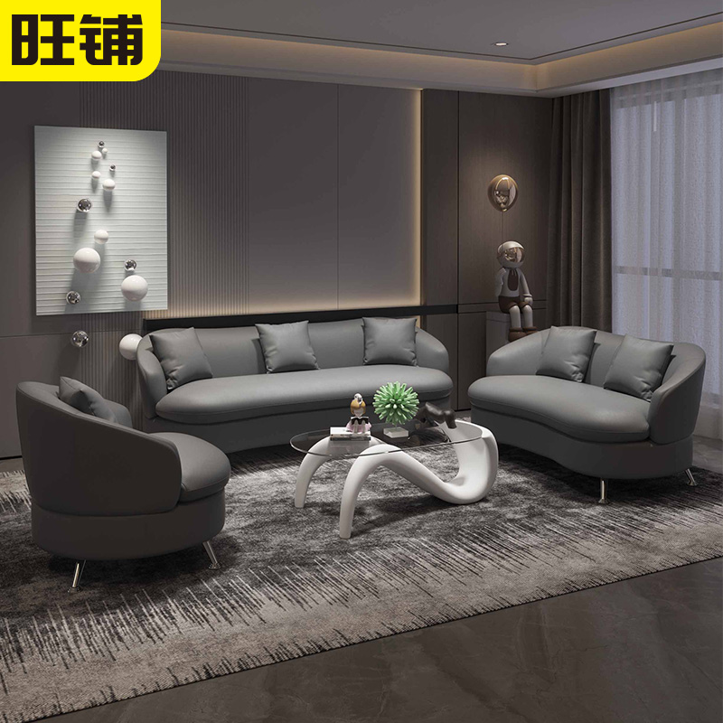 科技布沙发新款客厅小户型接待轻奢风免洗现代简约美容院双人三人