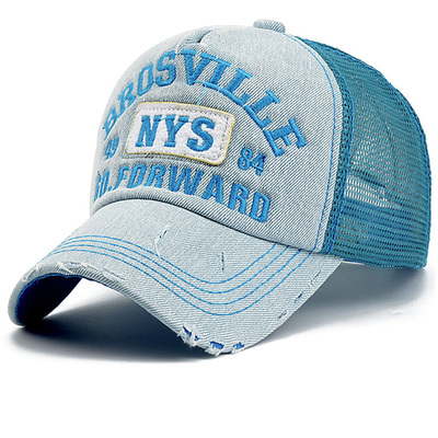 嘻哈科派太阳鸭舌天蓝棒球网帽子
