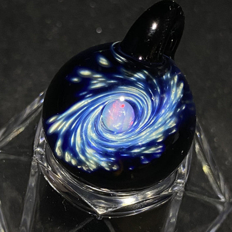 夏日艾斯 宇宙玻璃银河吊坠星空球送情侣生日礼物项链吊坠毛衣链
