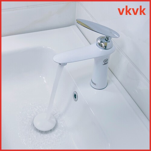日本品质vkvk白色全铜冷热水龙头