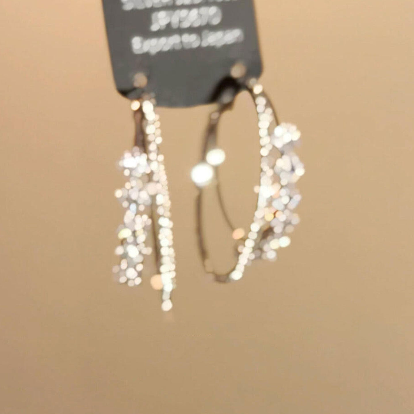 银色双层圆圈耳扣素圈耳圈