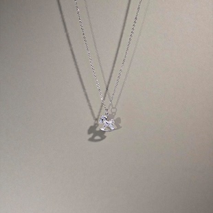 S925纯银清冷感爆闪小木马吊坠项链女2025新款颈链精致百搭锁骨链