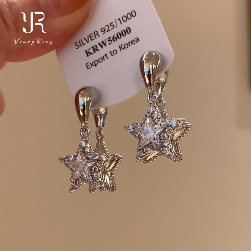 爆闪星星叠戴耳环耳钉