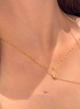 mini十字架星芒吊坠项链