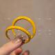 复古港风黄色素圈耳圈女2026新款 圆圈耳钉圈圈耳环无耳洞耳夹耳饰