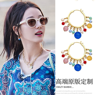 花儿与少年迪丽热巴同款耳环女款轻奢小众高级感耳钉耳圈耳扣耳饰