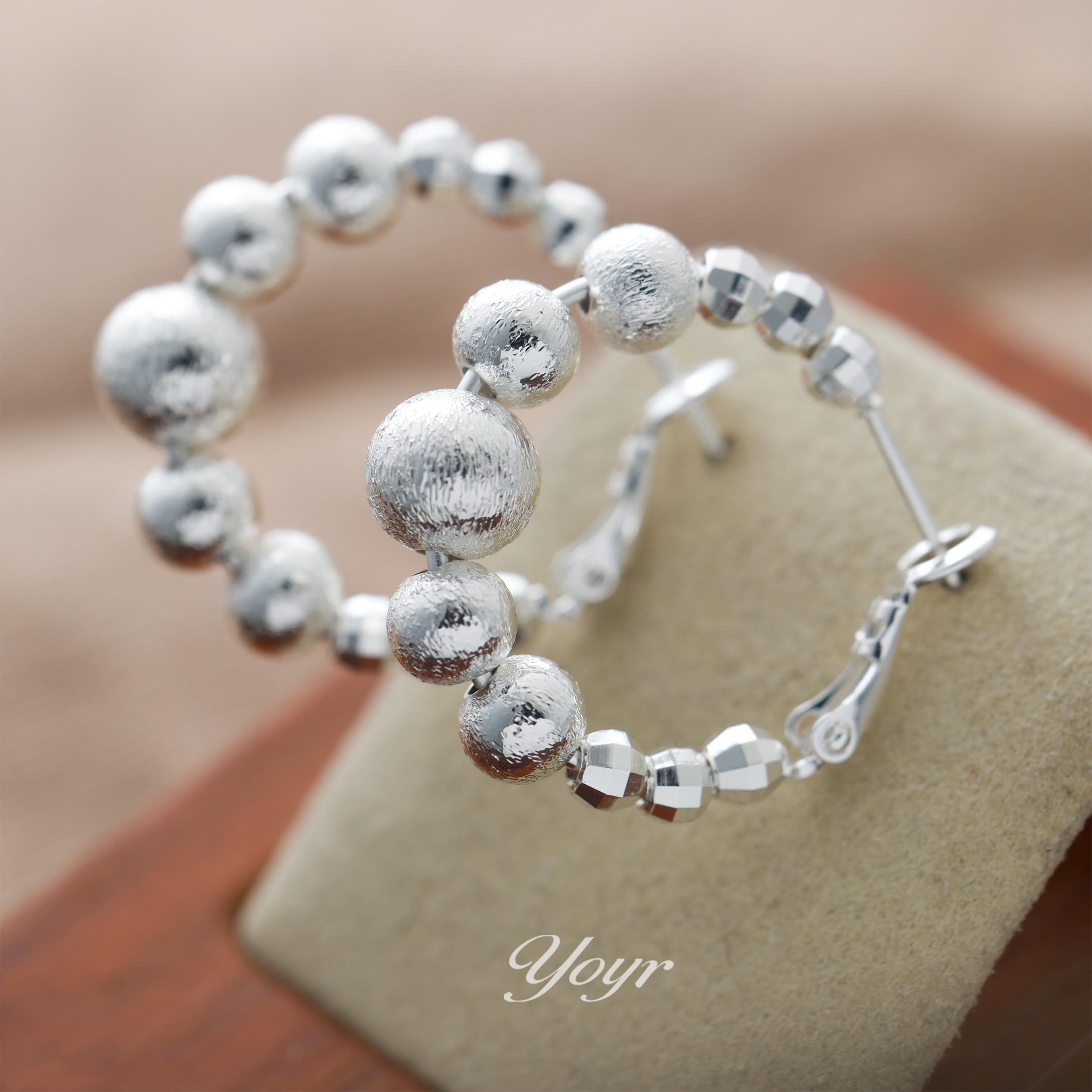 爆闪渐变连珠耳圈耳环