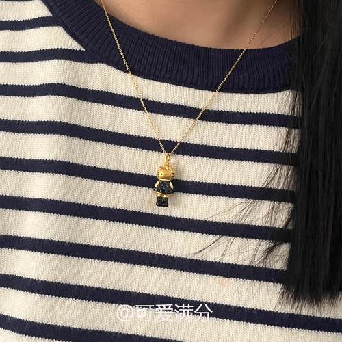 金色可爱kitty猫吊坠项链