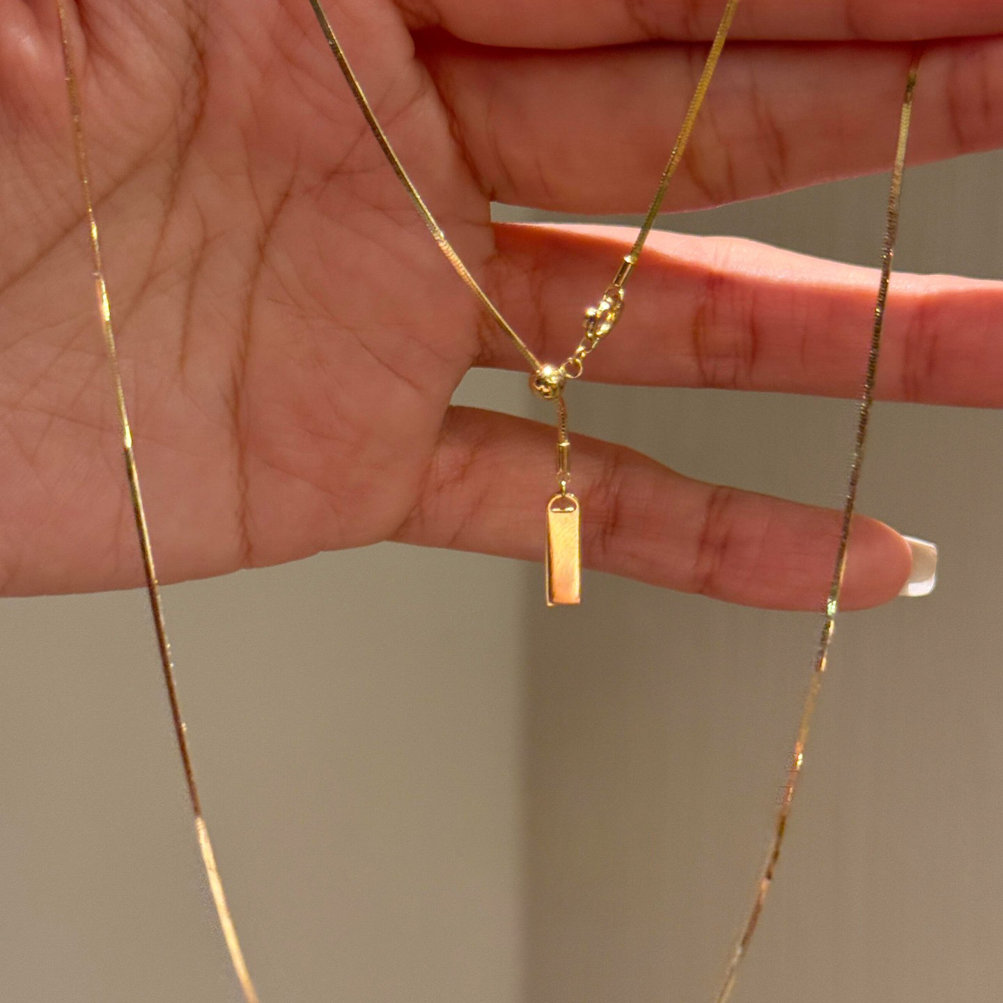 清冷感极细长款项链新款