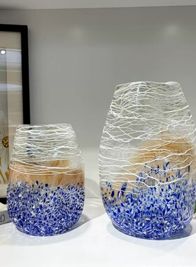 现代不规则彩色缠丝花瓶家居餐桌样板间桌面办公室高级感艺术装饰