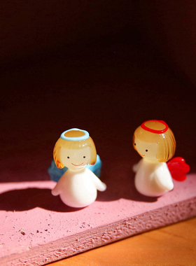 出口日本北海道 手工琉璃桌面小天使摆件 汽车车载中控装饰摆件