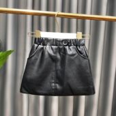 女童半身裙2020年春秋新款 小女孩a字皮裙女宝宝百搭外穿小童裙春