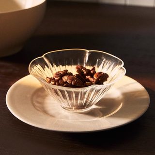 特价现货Zara Home花卉造型家用透明耐热玻璃碗甜品碗冰淇淋碗