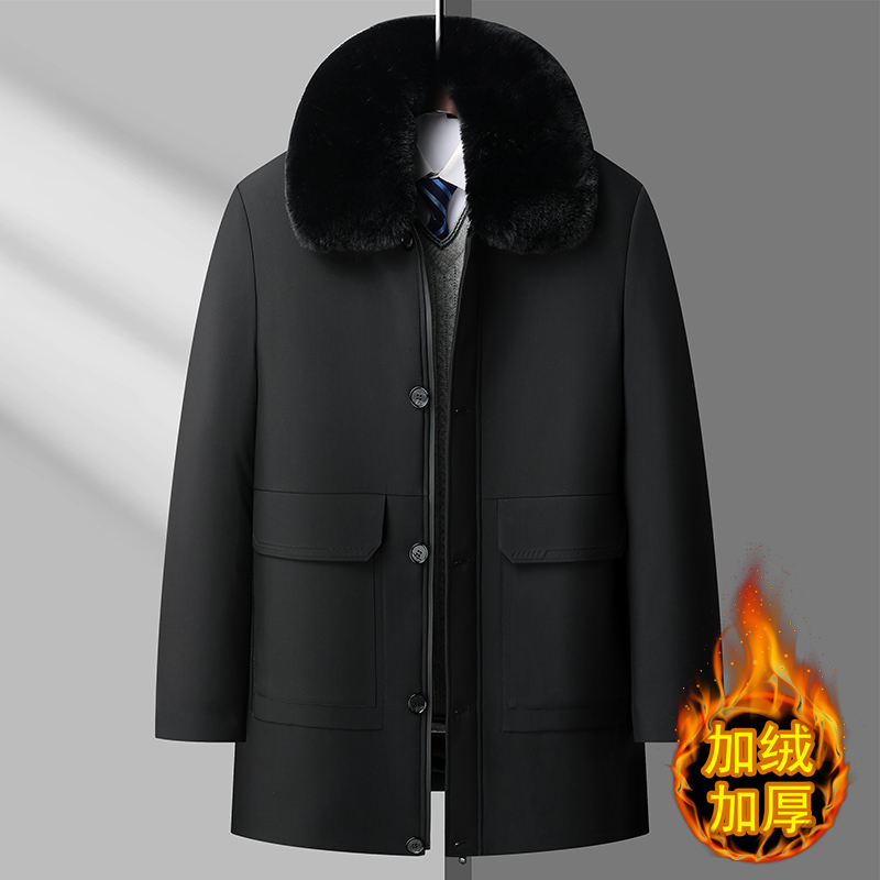 冬季男士毛领棉衣加厚中