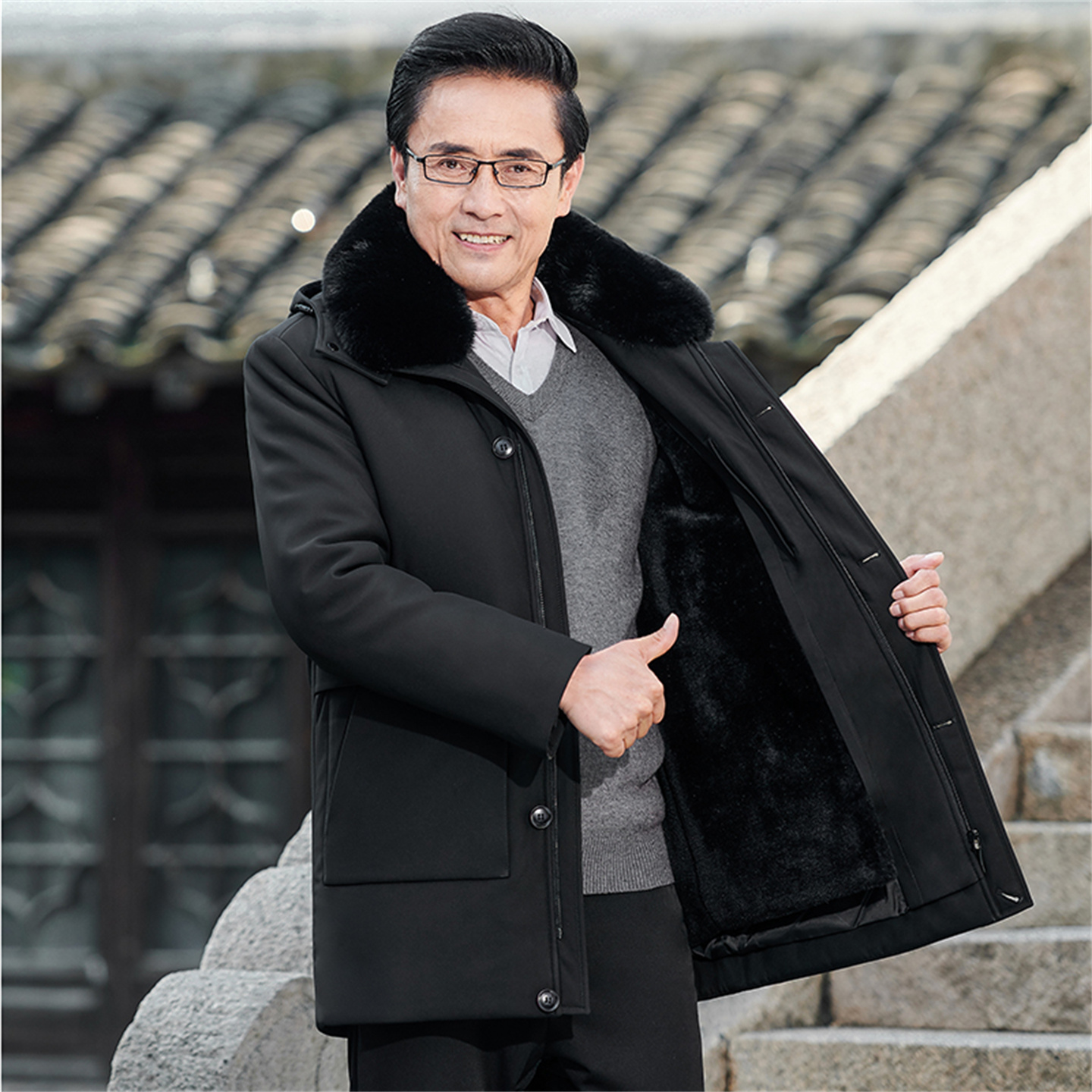 中老年人男士可脱卸内胆