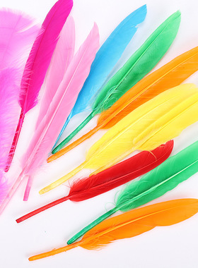 彩色羽毛 手工diy鹅毛绒毛 幼儿园创意美术材料儿童制作面具装饰