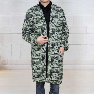 迷彩防尘加大耐磨长袖围裙罩衣