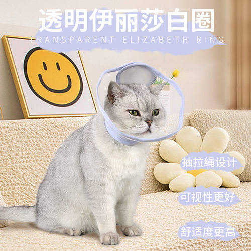 猫咪伊丽莎白圈透明防舔
