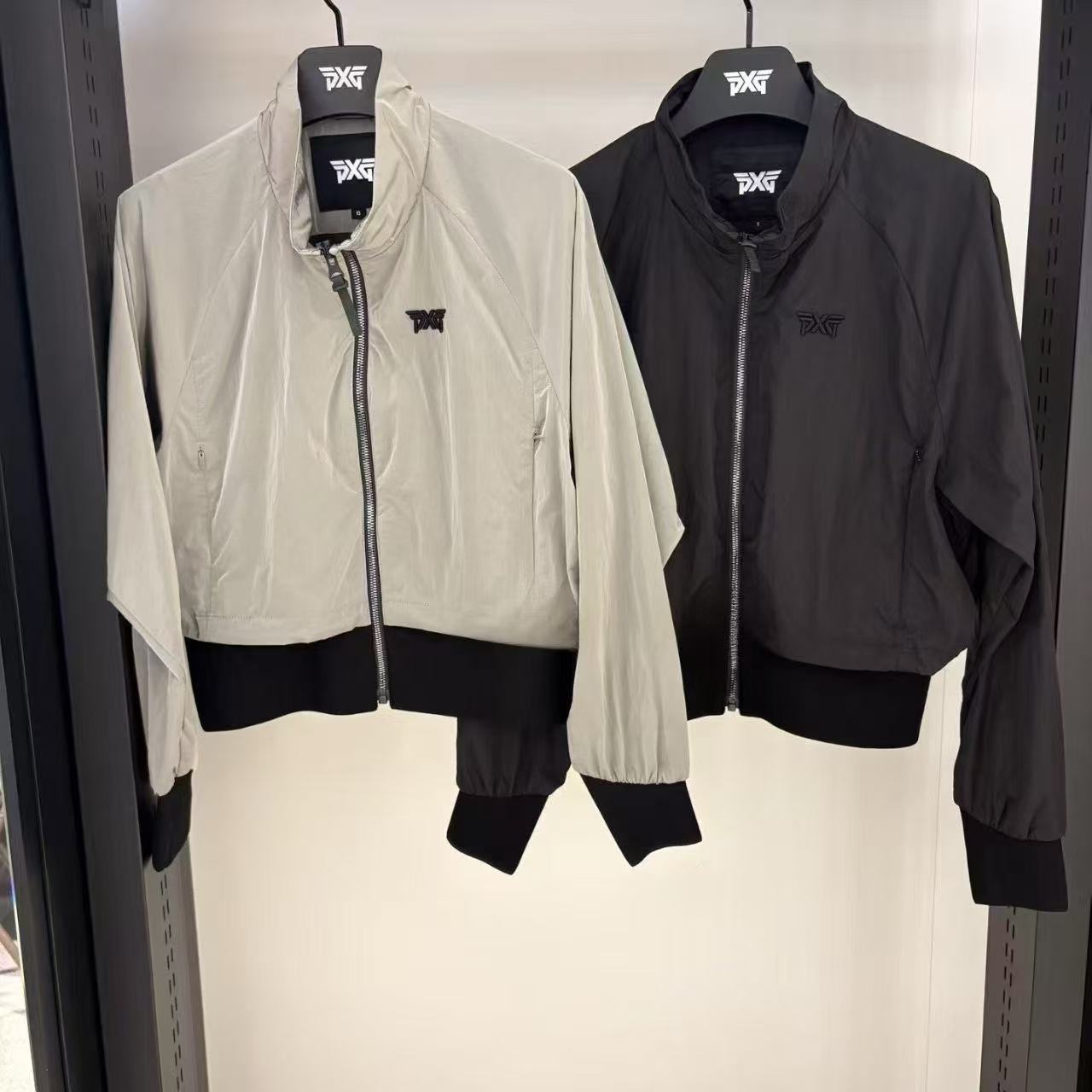 韩版高尔夫极简风立领短外套女拉链开衫运动休闲夹克上装