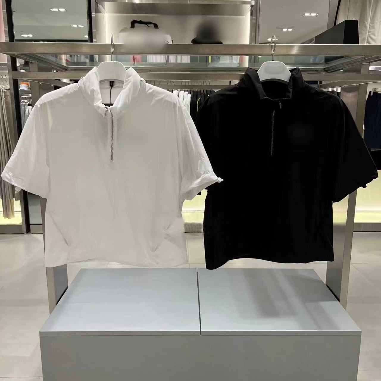 26新款韩版高尔夫女士短袖T恤半拉链立领运动休闲时尚潮流上衣