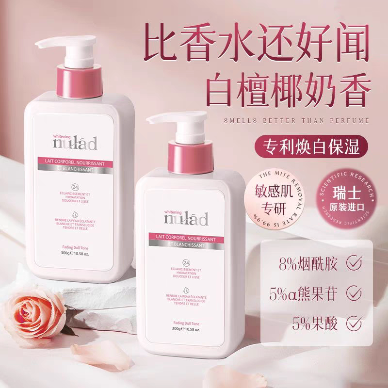 Nulad瑞士进口美白身体乳烟酰胺补水保湿持久留香去鸡皮