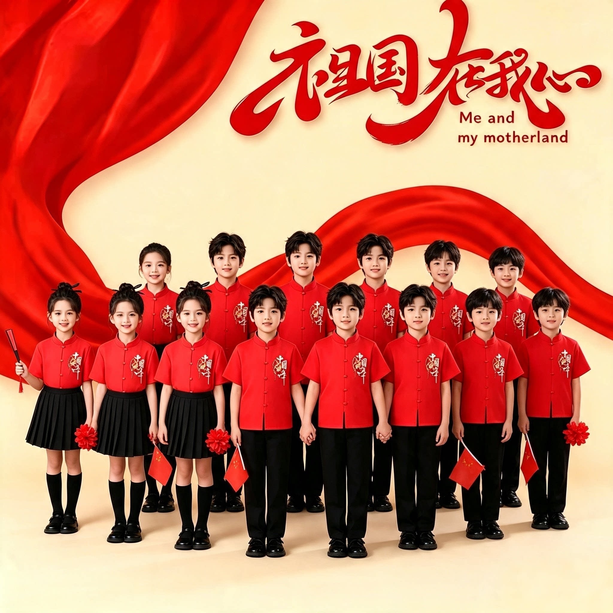 新款儿童中国风演出服小学生合唱儿童演出服