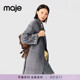 袖 Maje博主同款 口仿钻刺绣翻驳领毛呢大衣 女装 法式 2026春季 新款