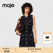 无袖 季 针织连衣裙 法式 简约圆领短款 末6折Maje2025秋冬新款 女装