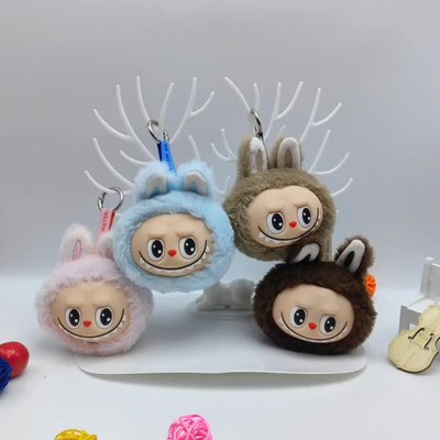 拉布布搪胶毛绒头型钥匙扣包挂件