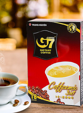 越南中原G7进口三合一速溶咖啡粉条装288g特浓3in1咖啡冲饮coffee