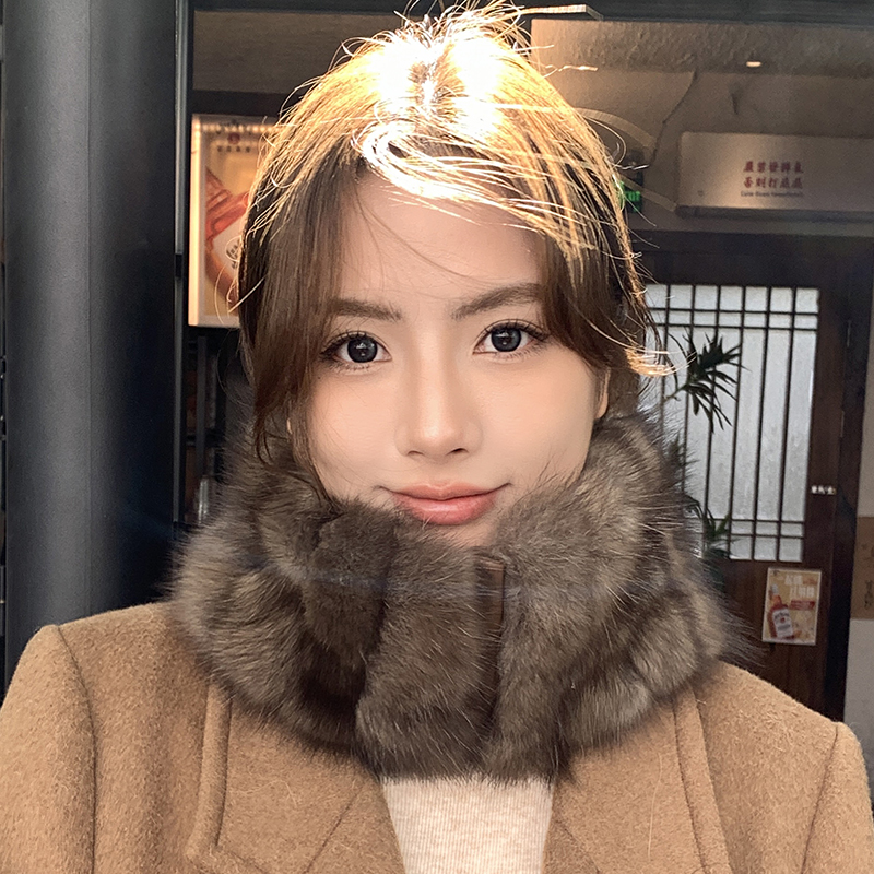 5A紫貂围巾貂毛水貂毛皮草围巾女