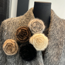 饰配件 配饰衣服围巾装 真水貂毛花朵胸针女简约时尚 高档毛衣别针款