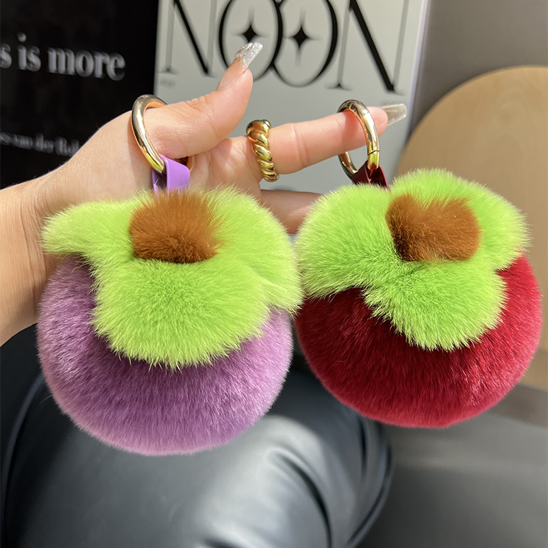 真獭兔毛山竹钥匙扣包挂件